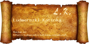 Ludmerszki Katinka névjegykártya